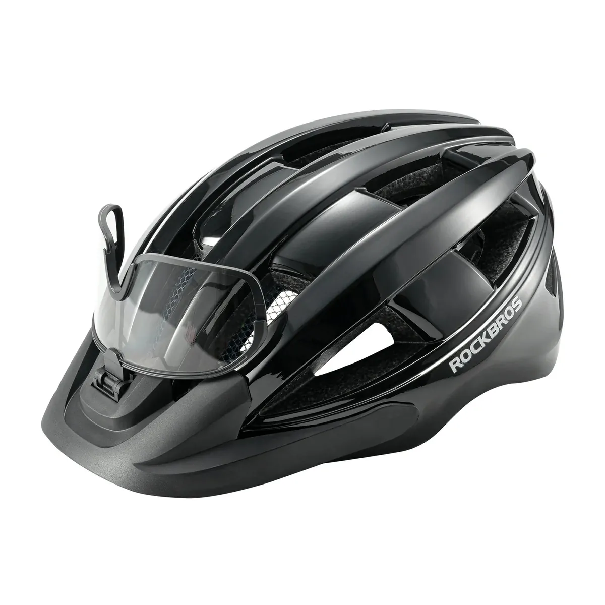 Bike Helmet with Photochromic Visor USB Rechargeable Tail Light