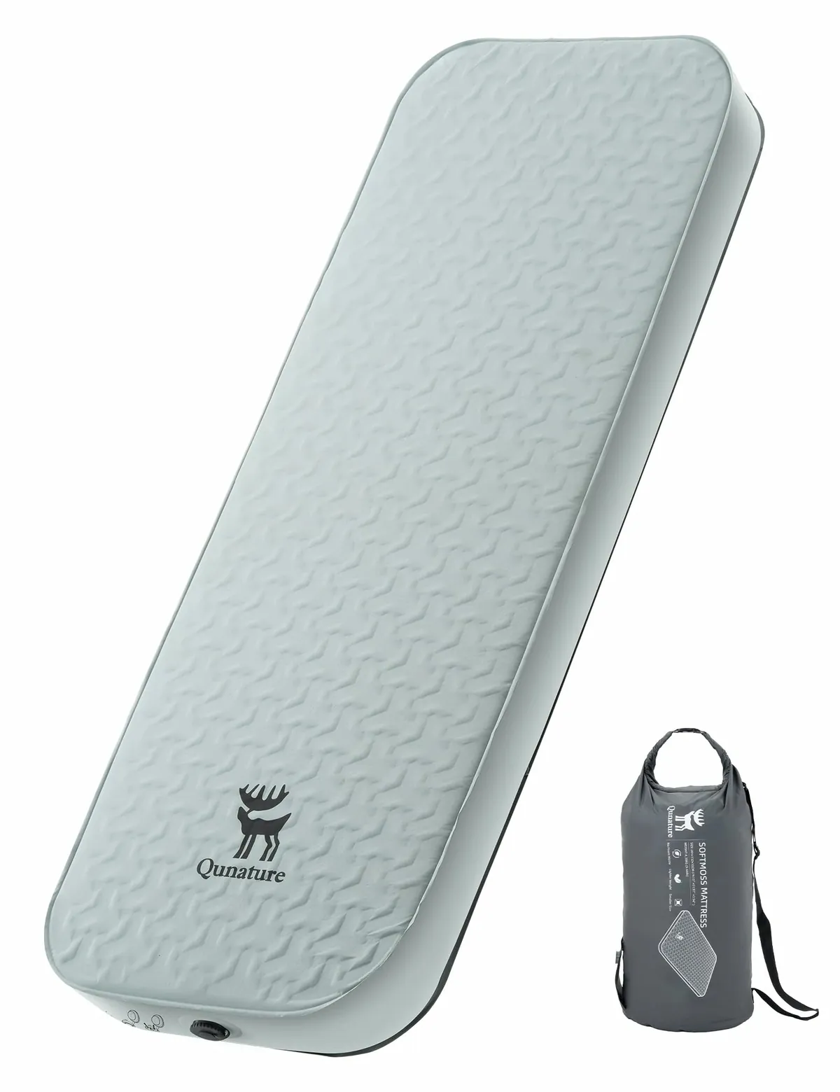 Qunature Portable Inflating Sleeping Pad with Foam